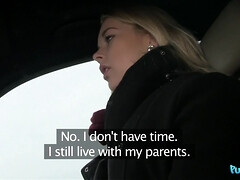 デカチン, ブロンド, 車, ヨーロピアン, ハードコア, 自然山雀, アウトドア, 現実