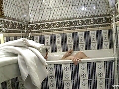 Kont, Grote mammen, Bruinharig, Rondborstig, Classisch, Vrouw, Douche, Alleen