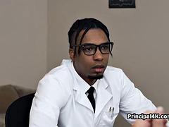 デカチン, デカパイ, フェラチオ, 黒人, 異人種間, オフィス, 馬乗り, 三人