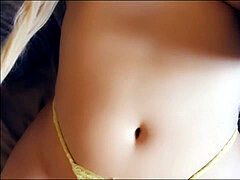 Tridimensionnel, Léchez, Masturbation, Petite femme, Chatte, Jarretelles, Suçant, Adolescente