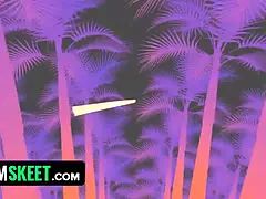 18, 素人, アメリカ人, お尻, デカチン, フェラチオ, 異人種間, 禁句