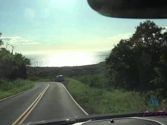 Playa, Mamada, Despelote, Flexible, Novia, Al aire libre, Pov, Público