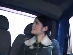 Fascinating darling is delighting man with a rod riding