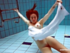 浴室, アウトドア, 小柄, プール, 公共, ロシア人, ティーン, 水中