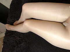 Step sister Teen Handjob - Cum on legs in stellar tights