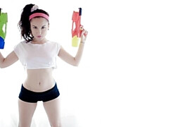 18, デカ尻, デカチン, デカパイ, フェラチオ, 茶髪の, バック, ガリガリ