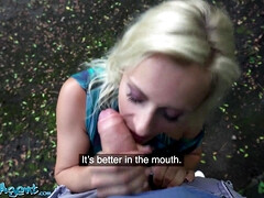 Blonde, Sucer une bite, Tir de sperme, En levrette, Pov, Public, Réalité, Nénés