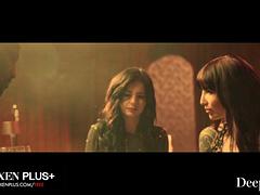 フェラチオ, 茶髪の, 手コキする, 異人種間, パーティ, 三人