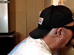 Leie, Grosser schwanz, Blasen, Schwul, Handjob, Masturbation, Reif, Ablutschen