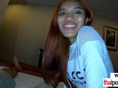 Leie, Asiatisch, Blondine, Schwanz, Handjob, Zierlich, Pov, Thai