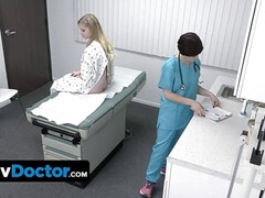 Médecin, Doigter, Hd, Infirmière, Bureau, Tatouage, Adolescente, Plan cul à trois