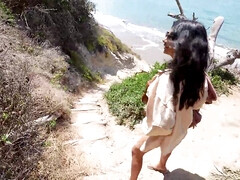 Breeding my step brutha’s wifey in PUBLIC at naked beach