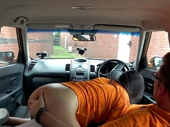 Asiatisch, Tussi, Blasen, Auto, Hundestellung, Hd, Lecken, Pov