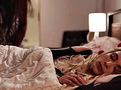 ベッドルーム, 黒人, ブロンド, 茶髪の, レズビアン, 乳首, オマンコ, オッパイの