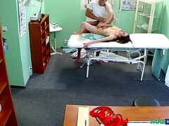 Pareja, Médico, Pajear, Lamidas, Enfermera, Oficina, Tetas, Uniforme