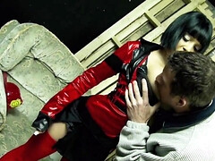 デカパイ, フェラチオ, 茶髪の, 巨乳な, 淫乱熟女, オマンコ, ストッキング, 締まりの良い