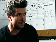 After interview gays anal fucking on live show