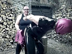 緊縛, ボンデージ, ドイツ人, Hd, ゴム, お仕置き, 奴隷, 濡れ