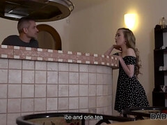 ブロンド, フェラチオ, 爸, ヨーロピアン, 小柄, ロシア人, ティーン, オッパイの