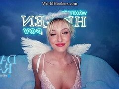 Gros seins, Blonde, Sucer une bite, Plantureuse, Éjaculation interne, Mature, Pov, Gicler