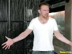 Three Lesbian Euro babes in high heels try Erik's cock