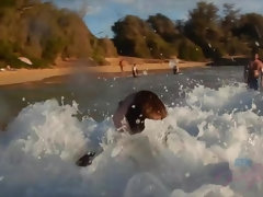 Plage, Petite amie, De plein air, Petite femme, Pov, Public, Chatte, Nénés