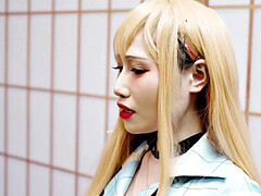 アジア人, デカパイ, フェラチオ, イく瞬間, チン, 指いじり, オマンコ, 剃毛