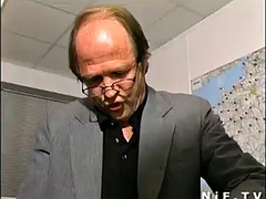 素人, アナル, ブロンド, フランス人, オフィス, 三人