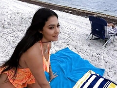 Grote kont, Pijpbeurt, Bruinharig, Diep in de keel, Hd, Buiten, Gezichtspunt, Openbaar