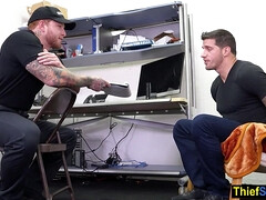 アナル, フェラチオ, ゲイ, 筋肉, オフィス, 現実, 赤毛, ユニフォーム