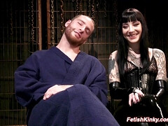 Bondage discipline sadomasochisme, Gebondenheid, Dominante vrouw, Fetisj, Hd, Ruw, Slaaf, Voorbinddildo