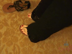 Blondine, Blasen, Fussjob, Lingerie, Pov, Rasiert, Hoch, Titten