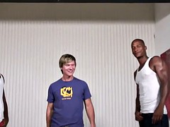 Verga grande, Negro, Rubia, Ébano, Grupo, Interracial