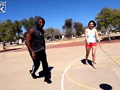 デカパイ, 黒人, 大学生, チン, Hd, 異人種間, タトゥー, ティーン