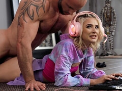 素人, アメリカ人, ブロンド, フェラチオ, 顔射, ピアス, オマンコ, オッパイの