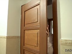 Jenny Simons' stepson can't resist fucking her in front of him