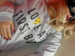 Amateur, Rubia, Mamada, Pareja, Mascara, Ruso, Medias largas, Adolescente