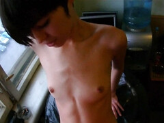 Skinny European teen impaled on a monster boner after blowing