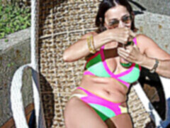 アナル, 熟年, 淫乱熟女, 母, アウトドア, プール