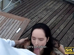 Mamada, Hermano, Sexo duro, Hd, Al aire libre, Ruso, Hermanas, Fumando