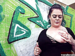 Gorda, Culo grande, Gordita, Alemán, Al aire libre, Público