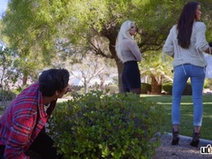 お尻, デカパイ, ブロンド, フェラチオ, チン, 顔射, ショートヘア, スペイン人