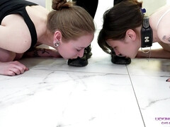 Enthousiasteling, Rondborstig, Voeten, Dominante vrouw, Huisgemaakt, Lesbisch, Slet, Trio