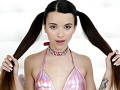 Enthousiasteling, Kont, Bruinharig, Vingeren, Mager, Alleen, Strippen, Tieten likken