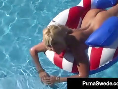 Busty Blonde sweetie Puma Swede mouth & coochie Fucks!
