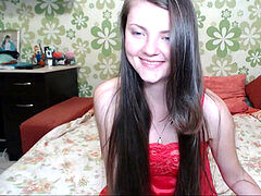 nice dark haired Striptease, wanking, Toys, Long Hair