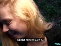 Hot blonde wants stranger to fuck her outside
