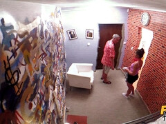 浴室, 変態, フェラチオ, 茶髪の, なめる, 自然山雀, アウトドア, のぞき