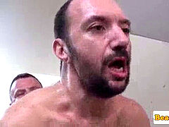 アナル, フェラチオ, ぽちゃ, イく瞬間, ゲイ, 毛深い, ピアス, タトゥー