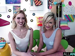 Aus dem arsch in den mund, Blondine, Schwanz, Frau frau mann, Hardcore, Natürlichen titten, Öl, Reiten